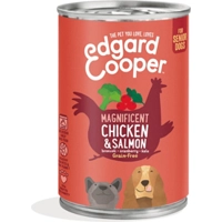 6x Edgard&Cooper Blik Vers Vlees Senior Hondenvoer Kip - Zalm 400 gr