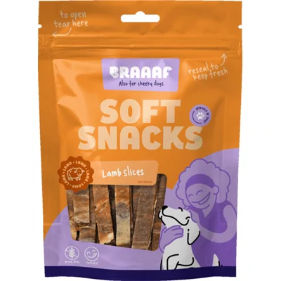 Braaaf Reepjes Hondensnack Lamsvlees met Vis 85 gr