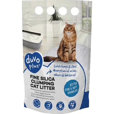 Duvo+ Premium Fijne Silica Kattenbakvulling - Klontvormend - 5L