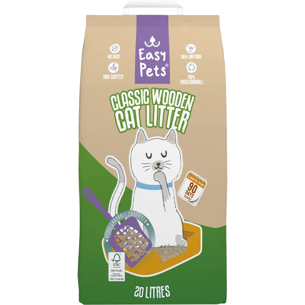 Easypets Classic Houtkorrels Kattenbakvulling - 2 x 20 liter