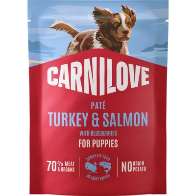 Carnilove Pouch Paté Puppy - Kalkoen & Zalm met Bosbessen - 12 x 300 g
