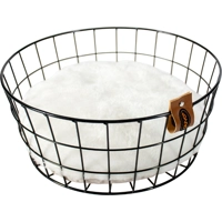 Duvo+ caviar metalen mand rond zwart 35x35x15cm