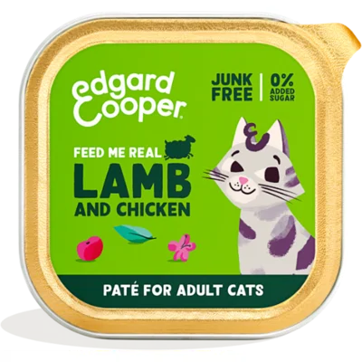 Edgard & Cooper lam en kip paté kat natvoer kuipjes 16 x 85gr