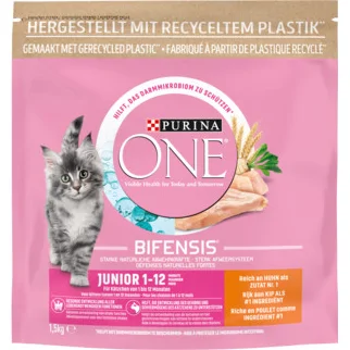 Purina One Junior Rijk aan Kip en Volkoren Granen kattenvoer 1.5kg