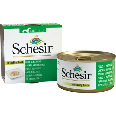 14x Schesir Hondenvoer Kip Naturel in Bouillon 85 gr