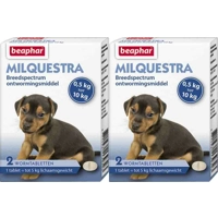 2x Beaphar Milquestra Ontworming Tabletten Hond 0,5-10 kg (ook puppy) 2 tabletten