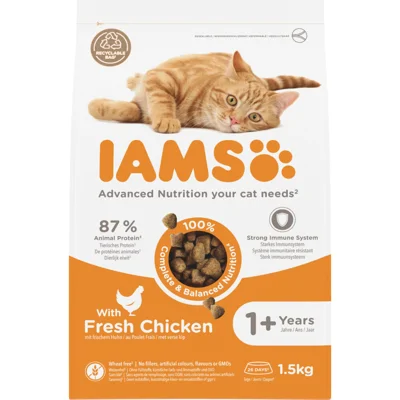 4x IAMS Kat Adult Kip 1,5 kg