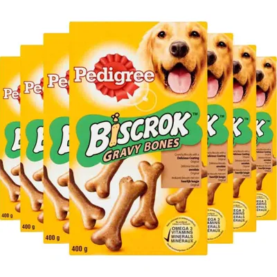 7x Pedigree Biscrok Gravy Bones Hondensnack 400 gr