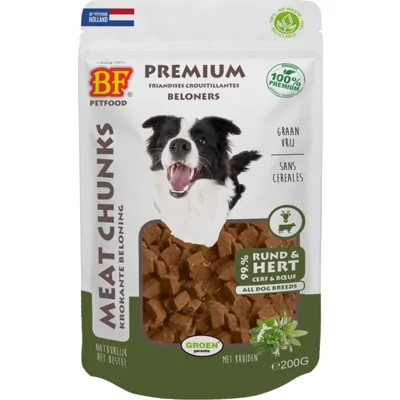 BF Petfood Meat Chunks Rund - Hert 200 gr