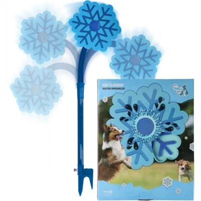 Coolpets ice flower watersproeier blauw hondenspeelgoed