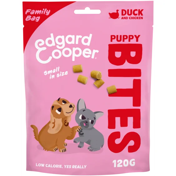 Edgard & Cooper Bites Small Puppy Eend&Kip hondensnacks 120 gram