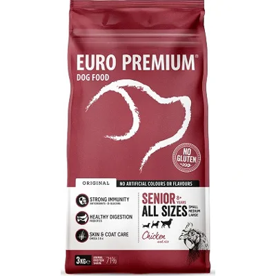 Euro Premium Senior 8+ Chicken & Rice hondenvoer 12 kg