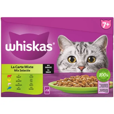 Whiskas 7+ Mix Selectie in saus multipack (12 x 85 g) 1 verpakking (12 x 85 g)