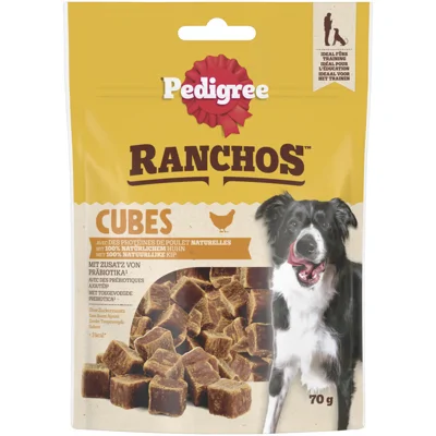 7x Pedigree Ranchos Cubes Hondensnacks Kip 70 gr