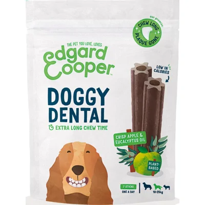 8x Edgard&Cooper Doggy Dental Sticks Medium Appel - Eucalyptusolie