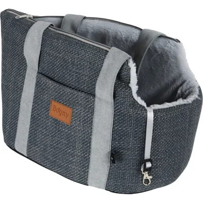 Boony Hondentas Linnenlook + Draagband Grijs 46 cm