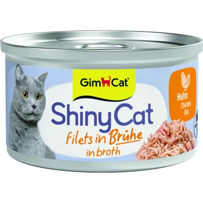 GimCat Kattenvoer Nat ShinyCat Filets in Bouillon Kip 70 gr