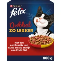 5x Felix Kattenvoer Droog Dubbel Zo Lekker Adult Rund & Kip 800 gr