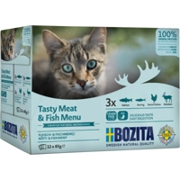 Bozita vlees & vis multipack natvoer kat 1 tray (12 x 85 g) product name