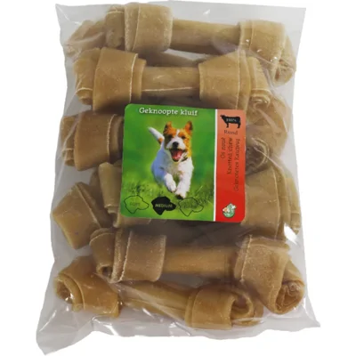 Buffelhuidbot Geknoopt voor honden (13 cm) 10 stuks
