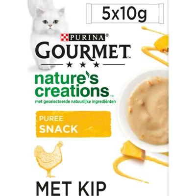 11x Gourmet Nature's Creations Puree Kip Pompoen 5 x 10 gr