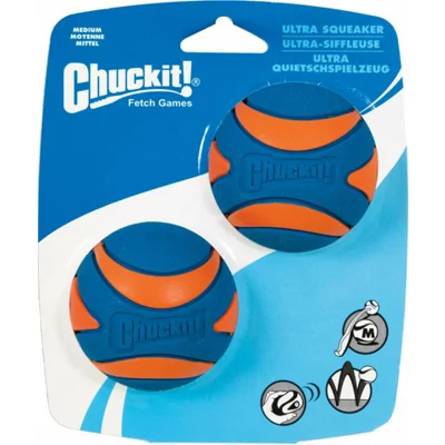 Chuckit Ultra Squeaker Ball Mediumø 6 cm 2 stuks