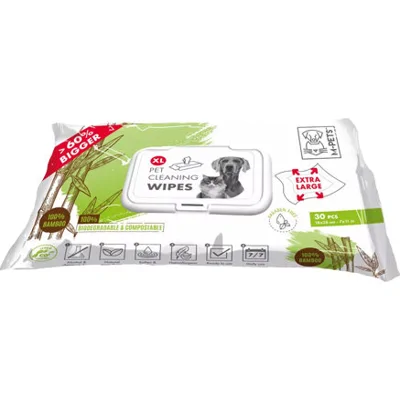 M-Pets Wipes Bamboo XL -28 x 18 cm - 30 stuks