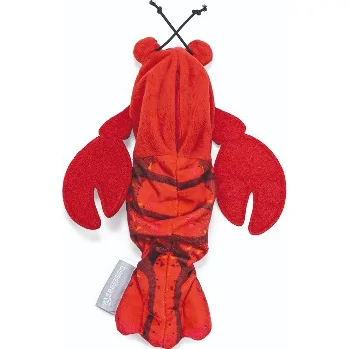 Beeztees bewegende kreeft pluche kattenspeelgoed rood 25x5x8cm