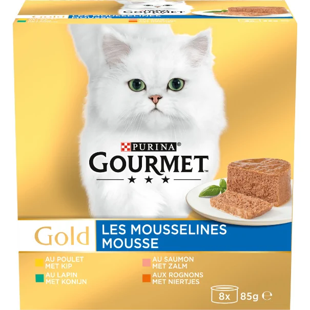 Gourmet Gold 8-Pack Mousse Combipack kattenvoer (96 x 85 g) 96 x 85 g