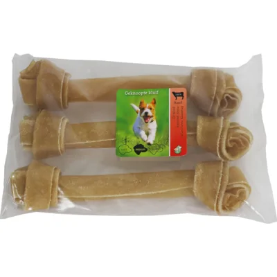 Buffelhuidbot Geknoopt voor honden (25 cm) 3 stuks