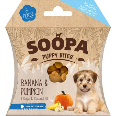 Soopa Bites Puppysnack met banaan & pompoen Per 3