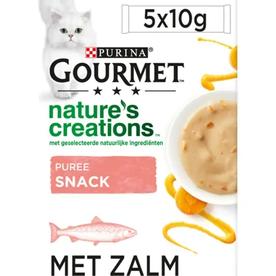11x Gourmet Nature's Creations Puree Zalm Wortel 5 x 10 gr
