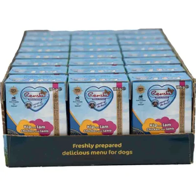 24x Renske Vers Puppy Tetra Hondenvoer Nat Kip met Lam 185 gr