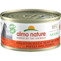 48x Almo Nature HFC Natural Kattenvoer Nat Blikje Kip&Pompoen 70 gr