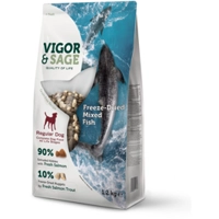 4x Vigor&Sage Hondenvoer Droog Adult Regular Freeze-Dried Mixed Fish 1,2 kg