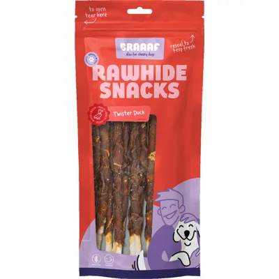 Braaaf Rol Sticks Hondensnack Eend 25 cm 240 gr