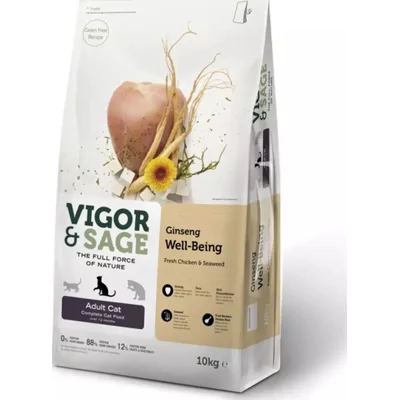 Vigor&Sage Kattenvoer Well-Being Ginseng 10 kg