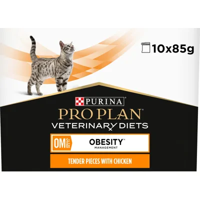 Purina Pro Plan Veterinary Diets OM Obesity Management - Kat - Pouch Kip - 10 x 85 g