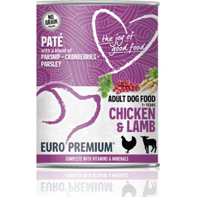 Euro-Premium Paté Adult Hondenvoer Nat Chicken&Lamb 400 gr