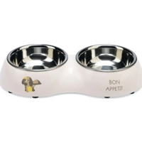 Beeztees Puppy Binky Dinerset hond plastic/RVS roze