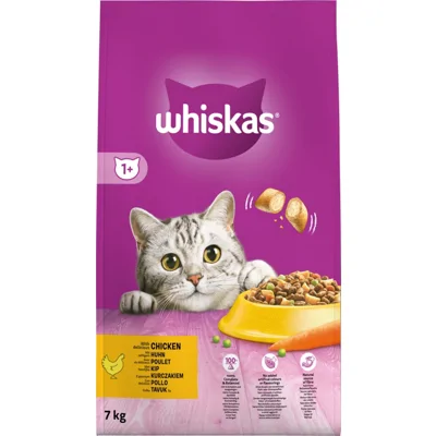 Whiskas Adult 1+ met kip kattenvoer 2 x 7 kg