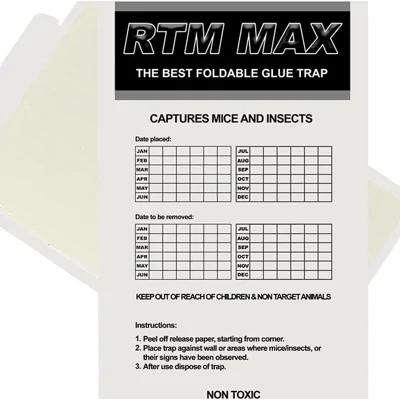 Muizen Lijmplanken Trapper RTM Max (10 Stuks) Tegen Muizen - Kan gevouwen worden - Voorzien van vanille geur - Makkelijk in gebruik