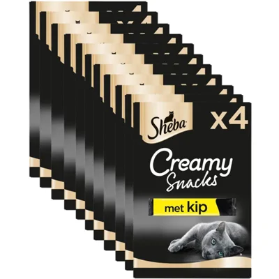 11x Sheba Creamy Snacks Kattensnoepjes Kip 4 stuks