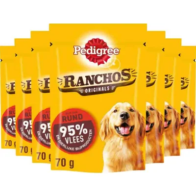 7x Pedigree Ranchos Original Hondensnacks Rund 70 gr