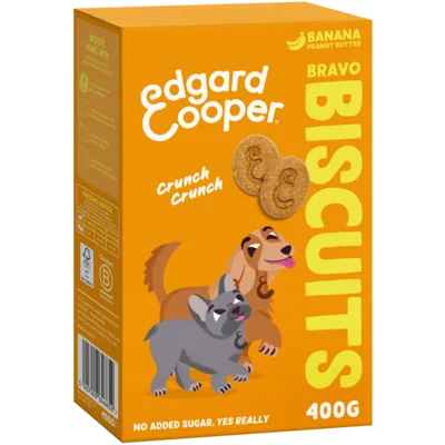 Edgard & Cooper Bravo Biscuits Banaan&Pindakaas hond 400 gram