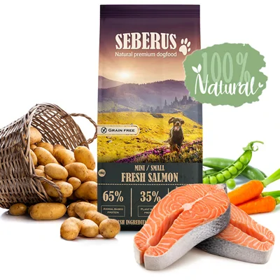 Seberus Mini/Small w/Fresh Salmon - natuurlijk graanvrij hondenvoer 2 x 3 kg
