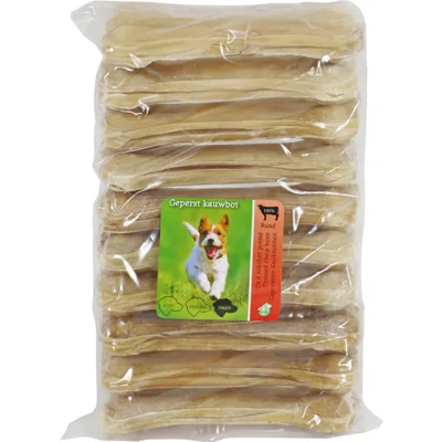 Buffelhuidbot Geperst voor honden (13 cm) 10 stuks