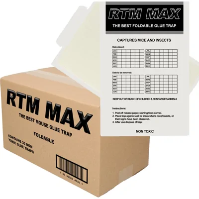 Muizen Lijmplanken Trapper RTM Max (30 Stuks) Tegen Muizen - Kan gevouwen worden - Klaar voor gebruik - Tegen muizen en insecten