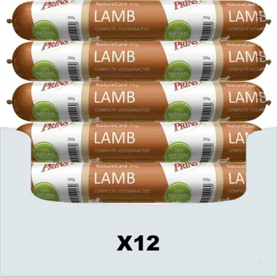 12x Prins NatureCare Hypoallergeen Hondenvoer Worst Lam&Rijst 250 gr