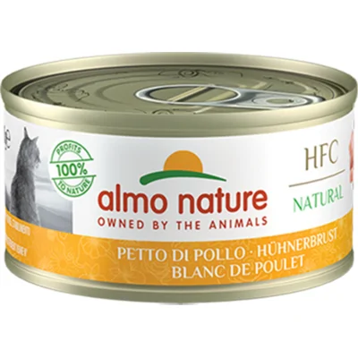 48x Almo Nature HFC Natural Kattenvoer Nat Blikje Kipfilet 70 gr
